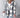 Trench-coat Lilith™ gris et crème vu de dos sur cintre