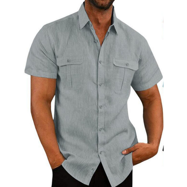 Collared Neck Short Sleeve Shirt