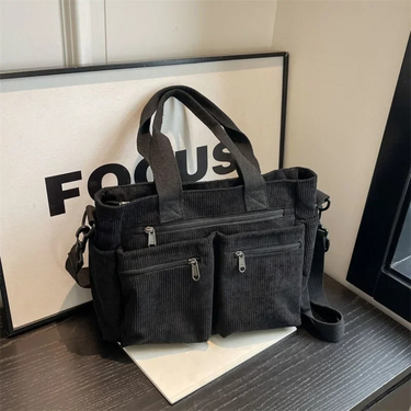 Yvette™ - Sac fourre-tout élégant en velours côtelé