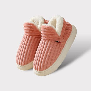 Chaussures d'hiver rose poudré pour femmes – chaudes et confortables / Blush pink winter slip-on shoes for women – warm and comfortable