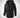 Manteau noir pour homme avec fermeture boutonnée et capuche