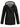 Veste de pluie noire pour femme, coupe mi-longue, capuche rayée