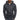 Veste zippée à capuche gris foncé avec des accents de fermeture éclair orange