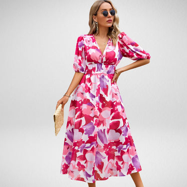 Rosalie™ – Robe mi-longue à imprimé abstrait